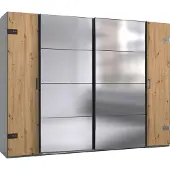 Wimex Dreh-/Schwebetürenschrank Stockholm Kleiderschrank 270x65x210cm graphit Eiche Artisan (18882)