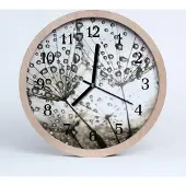 Tulup Holzuhr 30fi cm wanduhr - Tautropfen Dandelion