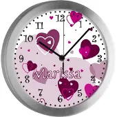 CreaDesign Kinderzimmer Funkwanduhr, Funkuhr Wanduhr Kinder, Herz brombeere 25 cm