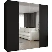MEBLE KRYSPOL , Kleiderschrank, Schrank 200 cmx202x52, Schwarz, Kaschmir
