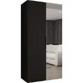 MEBLE KRYSPOL , Kleiderschrank, Schrank 100 cmx202x52, Schwarz, Schwarz