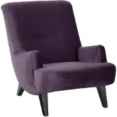 58 aufm Kessel Sessel Kajsa 71x80x101 Bezug Samtvelours Buche schwarz/purple
