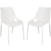 Garden Pleasure TEANA Stuhl 2er Set weiß stapelbar für Innen- und Außenbereich 50 cm breit 83 cm hoch