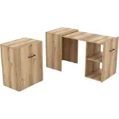 Masseno Schreibtisch INTELLO 131,5x60x75 cm Bürotisch Computertisch, Eichefarben