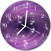 Tulup Glasuhr Wanduhr Küchenuhr Echt-Glas 30fi cm Abstrakt violett