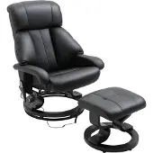 BundiGlassware Massagesessel mit Fußhocker, 10 Vibrationspunkte, 145° verstellbare Rückenlehne, Schwarz