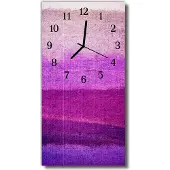 Tulup Glasuhr Wanduhr Küchenuhr Echt-Glas 30x60 Leinwand Lila