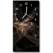 Tulup Glasuhr Wanduhr Küchenuhr Echt-Glas 30x60 Muster Schwarz