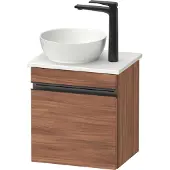 Duravit Sivida Konsolenwaschtischunterbau, Türanschlag links, Griffleiste Diamantschwarz Matt, 400x325x440mm, SV4656LBD790000, Farbe: Nussbaum matt