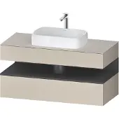 Duravit Qatego Konsolenwaschtischunterbau, 1 Auszug, 1 Schubkasten, Ausschnitt mittig, 1200x550x600mm, Nische Graphit Matt, QA4732049830010