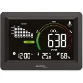 Techno Line CO2-Messgerät / CO2-Anzeige WL1028, Kohlendioxid, Ampel-Anzeige, Luftgüte, Akku