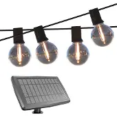 Calex Vista Solar Lichterkette 10 m, 20 Lampen, warmweiß Licht, christmas lights, wasserdicht, mit Fernbedienung