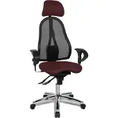 Topstar Bürostuhl Sitness 45, ST99U L57X Stoff rot, Gestell chrom