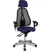 Topstar Bürostuhl Sitness 45, ST99U L58X Stoff blau, Gestell chrom