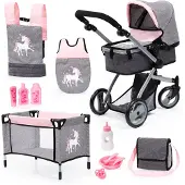 Bayer - Puppenwagen Playset - Grau / Rosa