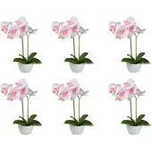 Creativ Green künstliche Pflanze Phalaenopsis, 33 cm, "Real Touch", 6er Set
