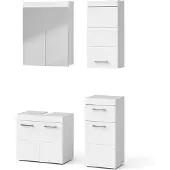 Vicco Badmöbel-Set Luna Weiß 4-teilig, Model 38782