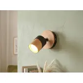 Meine Wunschleuchte Kleiner LED Wandstrahler 1 flammig Korpus & schwenkbarer Lampenschirm Naturholz