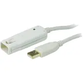 Aten 12 m USB 2.0 Verlängerungskabel (Daisy-Chaining bis zu 60 m), 12 m, USB A, USB A, USB 2.0, 0,48 Gbit/s, Weiß