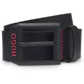 HUGO Gürtel aus italienischem Leder mit eckiger Logo-Schließe Grösse 95