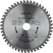 Wolfcraft 1 Kapp/Gehr.sägeblatt HM 48 Zähne ø216mm