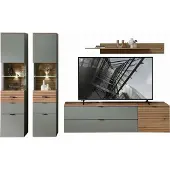 Innostyle Wohnwand >Ina< in Grün, Holzwerkstoff - 320x200x44cm (BxHxT)
