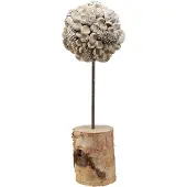 Viana Winterdeko Holzdeko Baum Landhausstil Birke Eicheln Zapfen Weiß H40cm