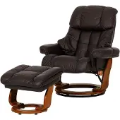 Home24 Relaxsessel mit Hocker - Echtleder / Kunstleder