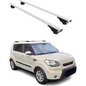 Omtec Dachträger Gepäckträger für Kia Soul 2008-2013 Grundträger Metall Silber 2tlg