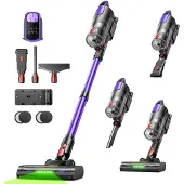 BuTure VC100 Akku Staubsauger, 500W/45.000pa Staubsauger Kabellos mit Touchscreen, Bis zu 55 Min Laufzeit, Kabelloser Anti-Tangle-Staubsauger