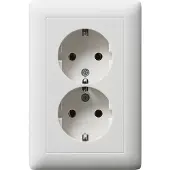 Gira 078204 Doppel-SCHUKO kompakt Standard 55 Reinweiß matt