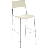 TPFLiving Barhocker Gent Gestell Metall in Chromoptik Kunststoff Creme