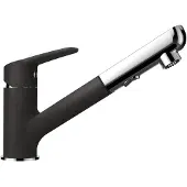 Schock Küchenarmatur "Daja", schwarz (onyx, schwarz), B:20,1cm H:16,2cm Ø:5cm, Messing, Armaturen, Küchenarmatur, ausziehbarer Auslauf, Strahl-Brausefunktion, Rückflussverhinderer