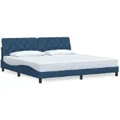 vidaXL Bettgestell ohne Matratze Blau 200x200 cm Stoff