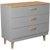 Petits-meubles Kommode Denver mit 3 Schubladen, Grau, 100cm
