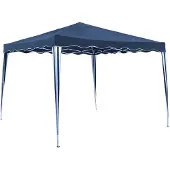 DELUKE Pavillon STEFAN 3x3m Blau-Weiß Polyester | Campingpavillon Festivalpavillon Gartenpavillon