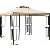 DELUKE Pavillon ROLAND Schwarz Stahl | Gartenpavillon Gartenlaube für Garten/Terrassen