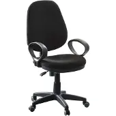 CasaDolce Casa Dolce Bürostuhl POLO, 57x57x98-108 cm, Stoff, höhenverstellbar, schwarz, mit Armlehnen,
