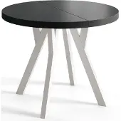 Alpi Möbel Esstisch Rund Ovo, Esstisch Ausziehbar 110-210 cm, Moderner Wohnzimmertisch und Küchentisch, Schwarz