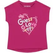 GUESS T-Shirt K6GI03 K6YW4 Dunkelrosa Regular Fit