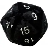 Ultra pro D20 Würfel Plüsch - Schwarz/Weiße Zahlen