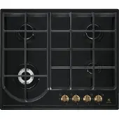 Electrolux EGH6343ROR, Schwarz, Integriert, 60 cm, Gaskochfeld, Emailliert, 4 Zone(n)