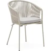 Natur24 4er Set Stühle Yanet 56 x 54 x 80 cm Stahl Polyester Beige