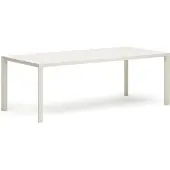 Natur24 Gartentisch Culip 220 x 100 x 75 cm Aluminium Weiß Tisch Esstisch Outdoor Garten