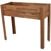 DELUKE Hochbeet ROBERT Natur Akazie | Holz-Hochbeet für Garten Balkon-Beet Gemüsebeet Kräuterbeet