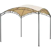 DELUKE Pavillon BONN Beige Polyester | Gartenpavillon Gartenlaube für Garten/Terrassen