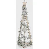 Northix 68 cm hoher Weihnachtsbaumkegel aus Holz mit LED-Beleuchtung