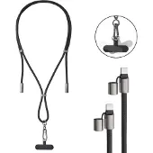 Intenso Handykette mit USB-C Lade- und Datenkabel – 60W Schnellladen, größenverstellbar, 1,65 m, Nylon, USB-C zu USB-C, schwarz, 1,65 m, USB C, USB C, Schwarz