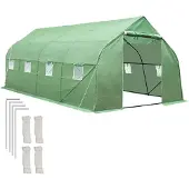 TecTake Foliengewächshaus 27 m³, in Zeltform mit 8 Fenstern 600 x 300 x 205 cm