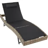 TecTake Rattan Sonnenliege Moana 69 x 211 x 41 - 94 cm